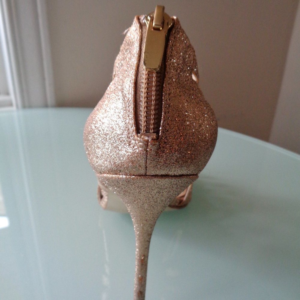 Sparkly Gold High Heel Sandals - Picture 5 of 7